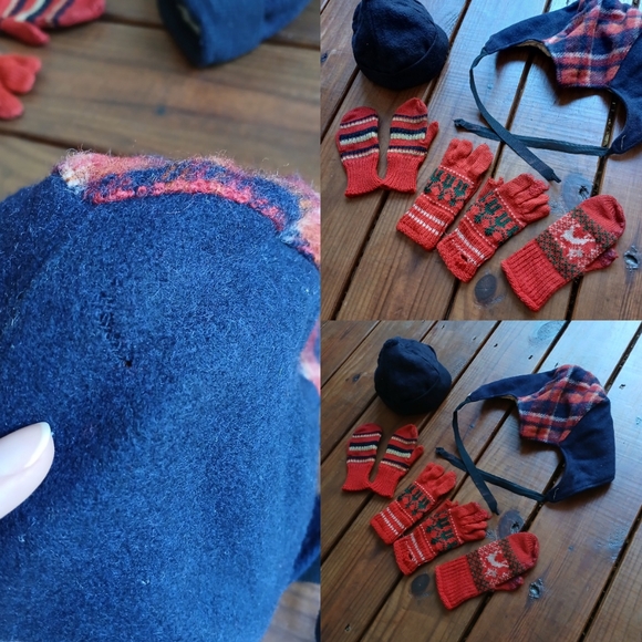 True vintage antique 1930's 30's toddler baby little girls retro hats mittens - Picture 12 of 13